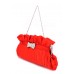 Evening Bag - Pleated Satin w/ Rhinestone Bow - Red - BG-92288R